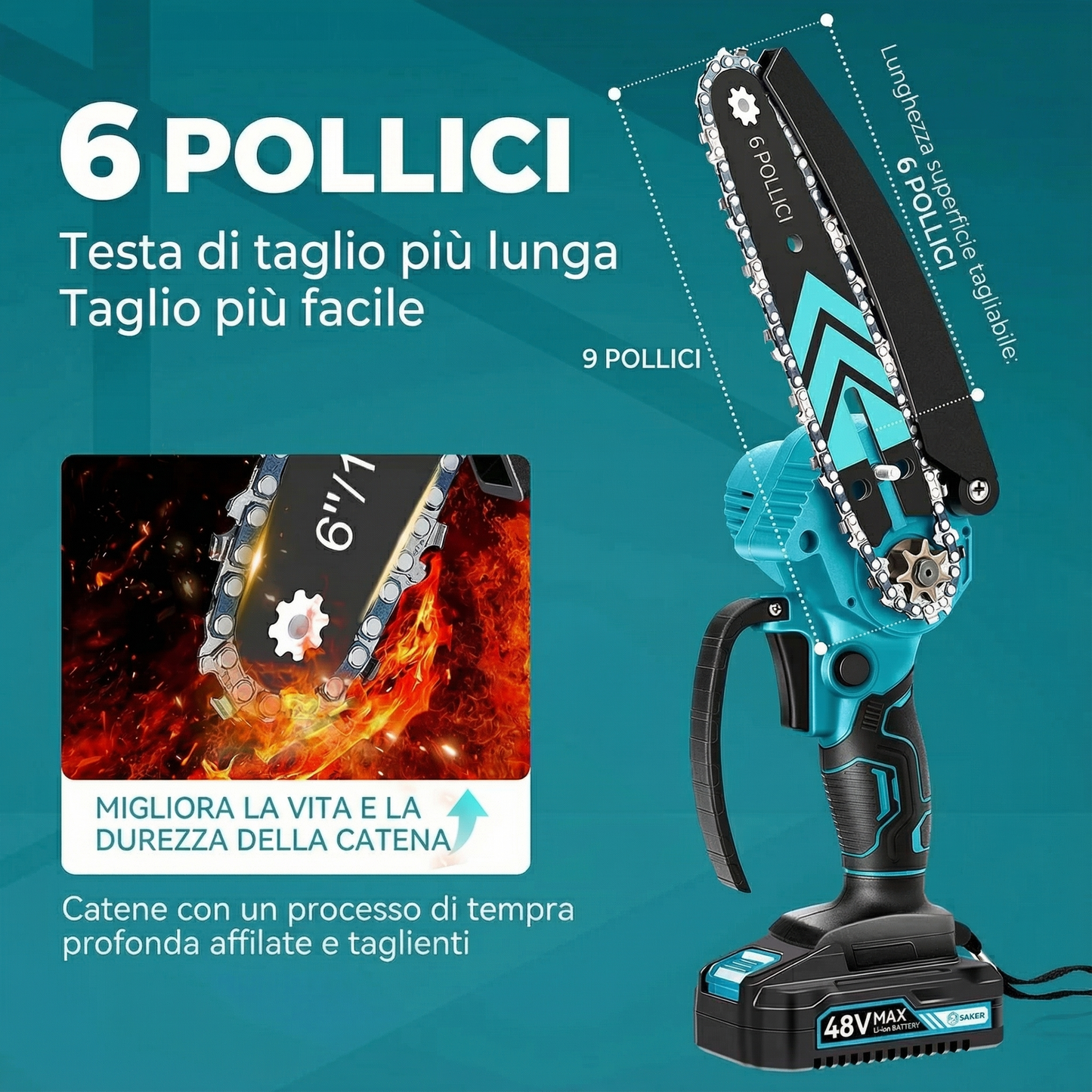 Sussurri - Mini Motosega Elettrica® 6 Pollici - Potente e Compatta