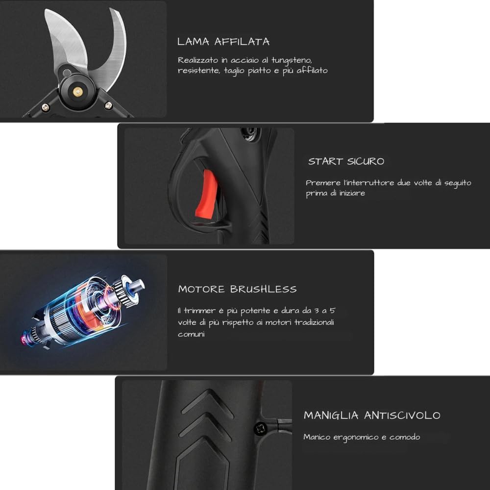 Sussurri CutForce™ Pro – Cesoia Elettrica a Batteria