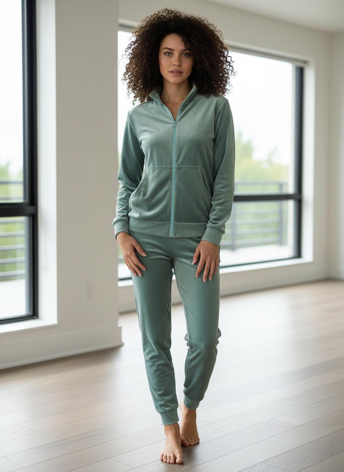 Tuta Da Donna in Ciniglia LuxeSoft® – Collo Alto e Tasconi (Made in Italy)