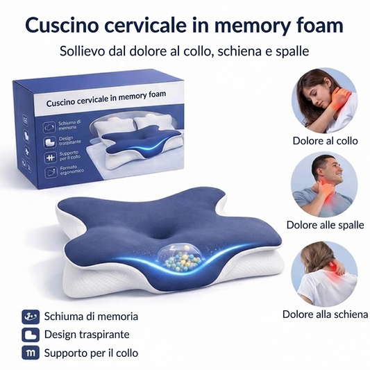 CerviCloud™ - Cuscino Ortopedico Ergonomico Memory Foam